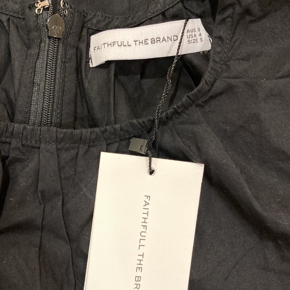 NWT FAITHFULL THE BRAND Alessandria Midi Dress Black S - Picture 7 of 7